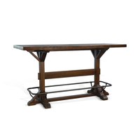 Ensemble de table de bar moderne réglable en bois massif Finch avec 4 chaises et coussins pour la maison, la cuisine et l'hôtellerie