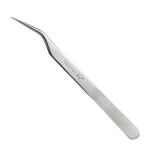 Miss Eye D'or KIWAMI L-Shaped Lash and Eyebrow Tweezers Stainless Steel with Fiber Tips Pointed Tip Eyelash Tools - Product Image 1