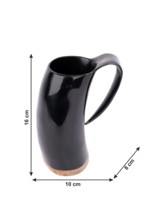Mug en corne de buffle authentique et écologique, fait à la main, de qualité alimentaire, style médiéval, religieux, Feng Shui, mug à bière animal - Product Image 6
