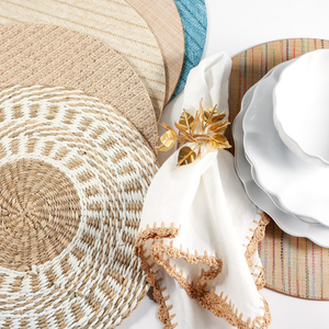 RaffiaธรรมชาติPlacematงานแต่งงานทอPlacemat Bohoตกแต่งโต๊ะรอบSeagrass Placemats - Product Image 4