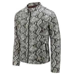 Haute qualité hommes femmes en cuir véritable mode veste personnalisable hiver Biker Style col montant Viscose coquille laine tissu - Product Image 1