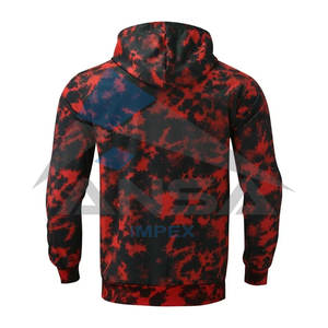 Sweats à capuche pour hommes Casual Color Tie Dye Pullover Sweat à capuche avec poche Rouge Sweats à capuche de haute qualité - Product Image 6