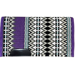 ANSH INTERNATIONAL Tapis de selle classique Western en mélange de laine et coton, doublure polaire, polyvalent, motif écossais, vert - Product Image 2