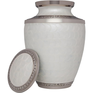 Classique Étain Tri Bande Funéraire Adulte Crémation Urnes pour Cendres Humaines En Vrac En Gros Remise En Laiton Métal Blanc Couleur À La Main - Product Image 2