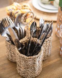 Cesta Redonda de Mimbre Vintage al por Mayor, Cesta de Almacenamiento Hecha a Mano, Decoración de Vietnam para el Hogar - Product Image 2