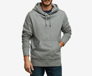 Unisex Solid Color Pullover Hoodie 100% Cotton Quick-Dry Fitness <b>Sweatshirt</b> Men Custom Hoodie - Product Image 1
