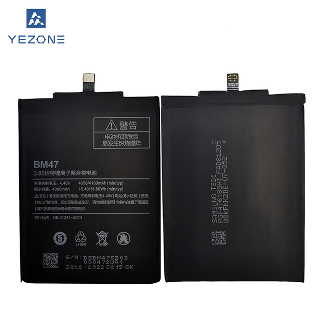 High Quality BM47 4100mAh 3.85V Replacement Cell Phone Battery for Xiaomi Redmi 3 3S 3X 4X BM47 Phone Battery