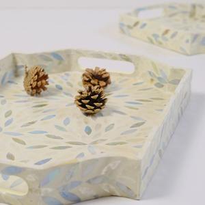 ถาดมุกแกะสลักลายดอกไม้ รูปทรงแปดเหลี่ยม งานแฮนด์เมด สำหรับตกแต่งบ้านหรูหรา ห้องนั่งเล่น ห้องครัว และบาร์ - Product Image 3