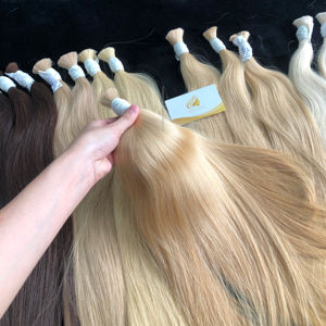 Extensiones de Cabello Remy de Alta Calidad Hechas en Vietnam, Doble Trama, Virgen, Sedoso, Liso, Ondulado, Rubio Teñido, 100% Cabello Humano de un Solo Donante - Product Image 1