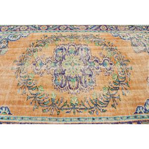 Tapis turc 5,7 x 9,6 pieds, grand tapis vintage, tapis ombré orange - Product Image 4