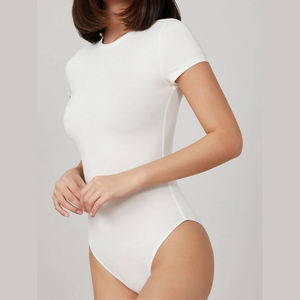 Kivotech Custom logo Women's Round Neck Short Sleeves <b>Slim</b> Fit Casual <b>Bodysuit</b> With High Quality - Product Image 6