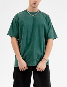 Meilleure qualité 100% coton hommes T-shirts délavés à l'acide Quickdry respirant léger Streetwear épaule tombante Service OEM - Product Image 5