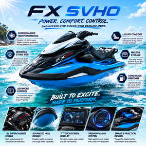 <span class=keywords><strong>Jet</strong></span> <span class=keywords><strong>ski</strong></span> haute performance FX SVHO suralimenté, PWC de luxe 3 places pour loisirs, tourisme et sports nautiques - Product Image 3