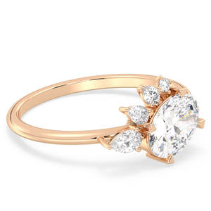 Anillos de Compromiso y Promesa REYES Clásicos de Oro Rosa de 14K con Moissanita para Mujer, Anillos Finos de Joyería Brillante para Regalo de Aniversario - Product Image 3