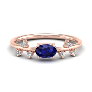 Anillos de Plata de Ley 925 con Zafiro Azul de Corte Ovalado de 0.75 Quilates y Moissanita, Precio de Fábrica al por Mayor de REYES, Joyería para Mujer - Product Image 1