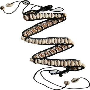 Cotton shell beaded <b>Belt</b> for Women Fashion Black Bag White Western OEM Logo Style <b>Buckle</b> Fabric Packing Pcs Color <b>uk</b> - Product Image 5