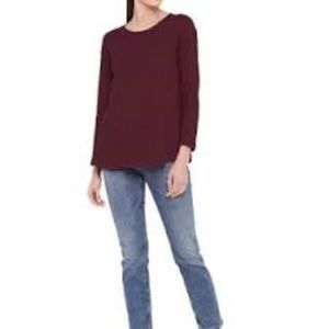 Camisetas tejidas de algodón orgánico 100% para mujer con manga larga, camiseta azul con estampado de logotipo personalizado, ecológica y elegante - Product Image 6