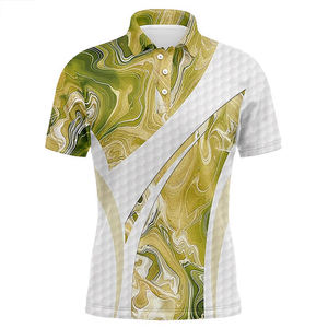 Polo personnalisé grande taille respirant de haute qualité Chemises de golf en polyester tricotées et décontractées avec impression par sublimation au design solide - Product Image 2