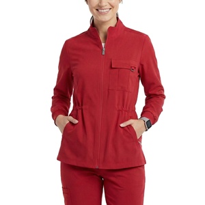 Blouse de travail médicale professionnelle à manches longues, design personnalisé, col montant, poignets côtelés, vente en gros - Product Image 1