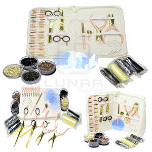 Kit d'outils d'extension de cheveux en rose bébé avec couleur Plasma or et autres accessoires, étiquette de marque personnalisée gratuite sur les outils et le Kit - Product Image 6