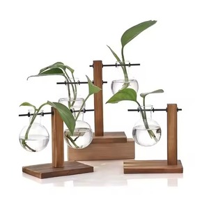 Juego de 3 Macetas Colgantes de Metal con Tubos de Ensayo de Vidrio Transparente para Plantas - Product Image 4