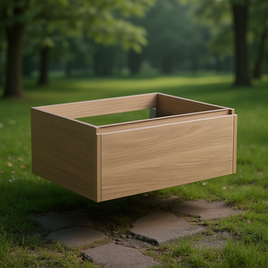 Mobile Bagno Sospeso con Lavabo e 1 Cassetto 60x25x50 cm Rovere Naturale Koricini Vieste - Product Image 3