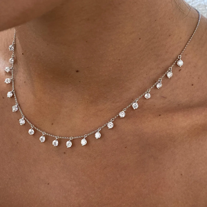 Vendedor caliente corte redondo IGI certificado VVS laboratorio cultivado diamante 14K collar de oro sólido joyería fina de lujo de moda para mujer DE LA India - Product Image 4