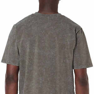 T-shirt surdimensionné de haute qualité avec logo personnalisé brodé 100% coton pour hommes T-shirts lavés à l'acide à prix de gros - Product Image 5