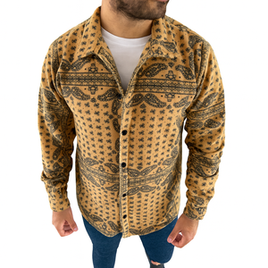 Camisa de Hombre Estilo Casual Elegante, Manga Larga, Satén, Doble Botonadura, Estampado a Cuadros, Estilo Shacket, Ropa de Calle, Prenda Exterior de Moda con Bolsillos - Product Image 1