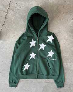 Ropa de calle de calidad superior con estampado de pantalla con bordado Zip Up Hoodie para hombres 100% algodón 500GSM Flees al por mayor - Product Image 1