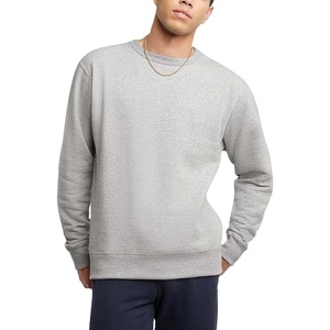 Sweat-shirt à col rond d'hiver personnalisé, couleur gris uni, polyester/coton, sweat-shirt à col rond en polaire brodé numérique en vrac - Product Image 1