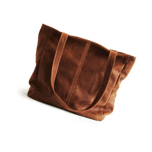 กระเป๋าโท้ทหนังแท้สำหรับผู้หญิงกระเป๋าทรงถังสไตล์แฟชั่นพร้อมฝาเปิดด้านบนสำหรับช้อปปิ้งการเดินทาง - Product Image 4