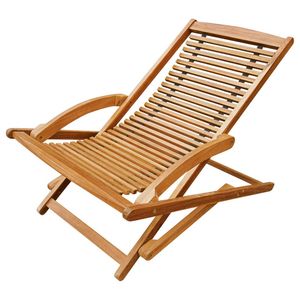 เก้าอี้อาบแดดแบบพับได้เฟอร์นิเจอร์กลางแจ้งทำจากไม้สักแข็งพับได้ - Product Image 4