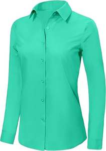 Camisas de Vestir Formales Vintage para Mujer al por Mayor, Personalizadas, con Botones Decorativos, Transpirables, 100% Algodón Poliéster, Manga Larga para Verano - Product Image 3