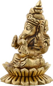 รูปปั้น Kamal ganesh รูปปั้นทองคำขัดเงาพร้อมลายพิมพ์หลุมศพสำหรับบ้านและสำนักงาน - Product Image 4