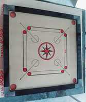Jeu de Carrom en Bois Éducatif Écologique de Haute Qualité, Table de Jeu avec Coins Carrés, Impression Couleur Intégrale, pour Entraînement et Jeu en Intérieur