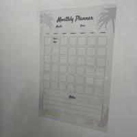 Modèle-21 Organisateur de planificateur mensuel en métal polystyrène durable Tableau blanc effaçable à sec Surface Électricité statique Réutilisable Verre/Bois