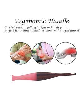 SHINE INDIA CRAFTS Crochets en bois en résine époxy faits à la main Poignée souple ergonomique 3mm/12mm Différentes tailles Couleur personnalisée - Product Image 5