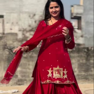 Vestido Largo de Verano de Seda Crepé Natural, Tejido, Estilo Vintage, Holgado, con Estampado Floral, Cuello en V, Mangas Largas y Bordado - Product Image 1