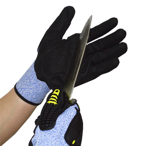 Construction robuste de haute qualité anti-dérapant champ pétrolifère résistant aux coupures en cuir mécanicien sécurité travail Impact gants nitrile, En420 - Product Image 4