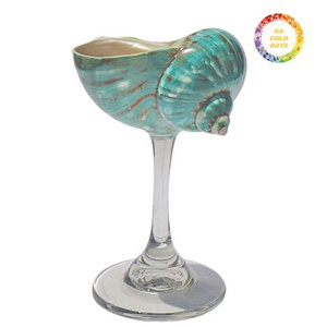 Natural <b>Conch</b> Shell Cup Handmade Ocean Inspired Drinking Goblet Decorative Sea Shell Mug for Beach Coastal Party Decoration - Product Image 2