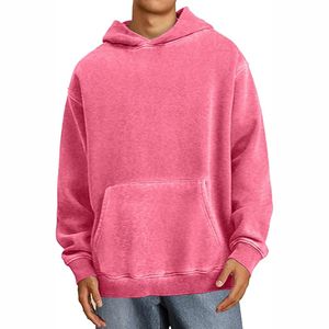 Pull à capuche personnalisé délavé à l'acide Pullover pour hommes Sweats à capuche délavés à l'acide en coton épais et épais éponge française - Product Image 1