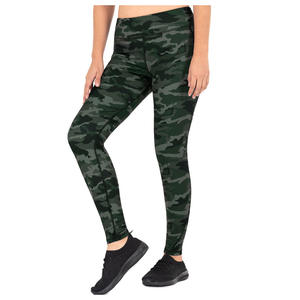 Leggings de sport pour femmes en spandex/polyester, pantalon de yoga taille haute, motif uni, extensible dans les quatre sens, respirant, logo personnalisé, vente en gros - Product Image 1