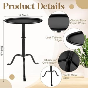 Mesa Auxiliar Artesanal de Aluminio Fundido con Acabado Negro Mate - Product Image 3