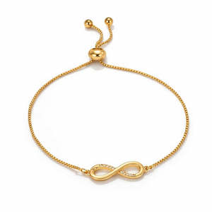 NOVAMART Fine Hallmark Women's <b>Infinity</b> Love Silver Cuff <b>Bracelet</b> with Gold Plating Fashion Accessory Wholesale Export - Product Image 3
