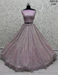 ชุดแต่งกายต้อนรับนักออกแบบสวม lehenga choli กับงานด้ายหลาย - Product Image 3