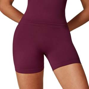 Pantalones cortos de yoga sin costuras de cintura alta de secado rápido para mujer, pantalones cortos transpirables cómodos para Correr y levantar glúteos para mujer - Product Image 1