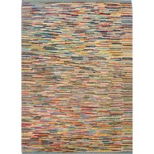Tapis en laine faits main Nuray, noués à la main, motif abstrait, pour entrée, salon, couloir - Pae-1360, puzzle rectangulaire 9x12 - Product Image 1