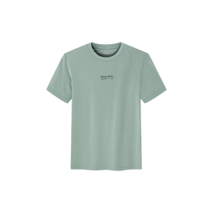เสื้อยืดคอกลมทรงเข้ารูปสำหรับผู้ชาย ERKE ผ้าฝ้าย 46% โพลีเอสเตอร์ 34% เรยอน 20% ระบายอากาศได้ดี ถักทอแบบไม่ฟอกสี สีเขียว - Product Image 1