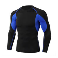 Camiseta Deportiva de Compresión al por Mayor, Camiseta de Compresión de Manga Larga con Estampado Personalizado por Sublimación Completa para Adultos